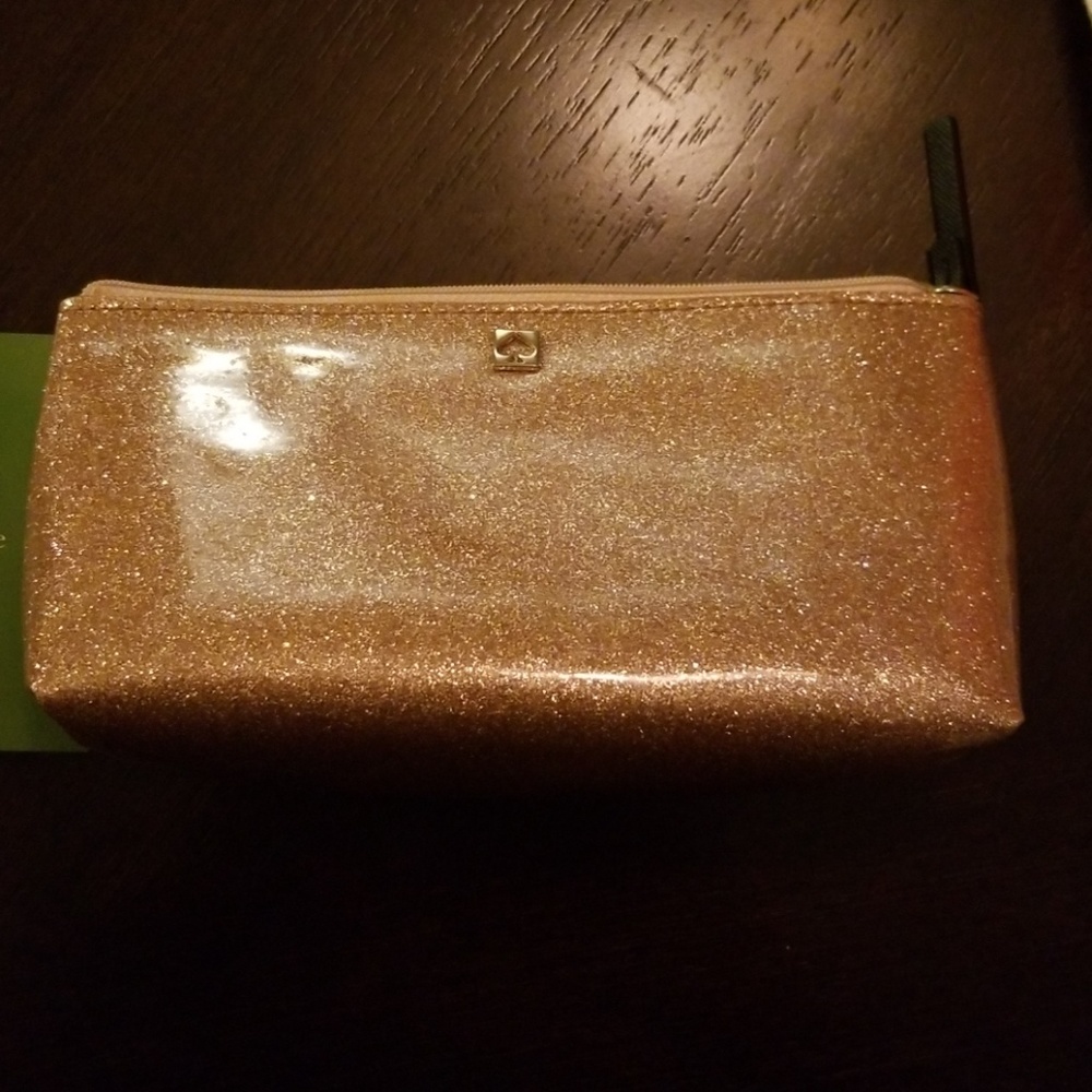 Kate Spade Pink Glitter Cosmetics Bag Small